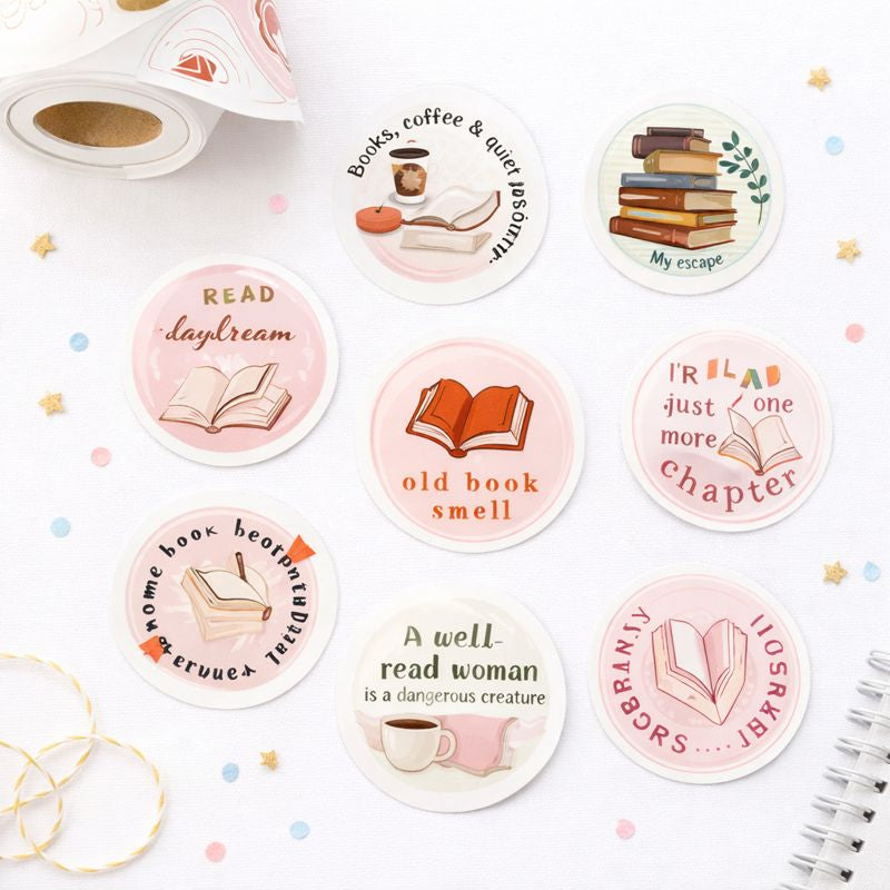📚 Pegatinas Literarias Redondas – “Lecturas de Bolsillo”