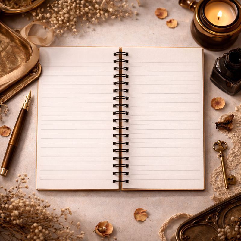 Caderno Espiral Clássico — Pautado, Inspiração Vintage