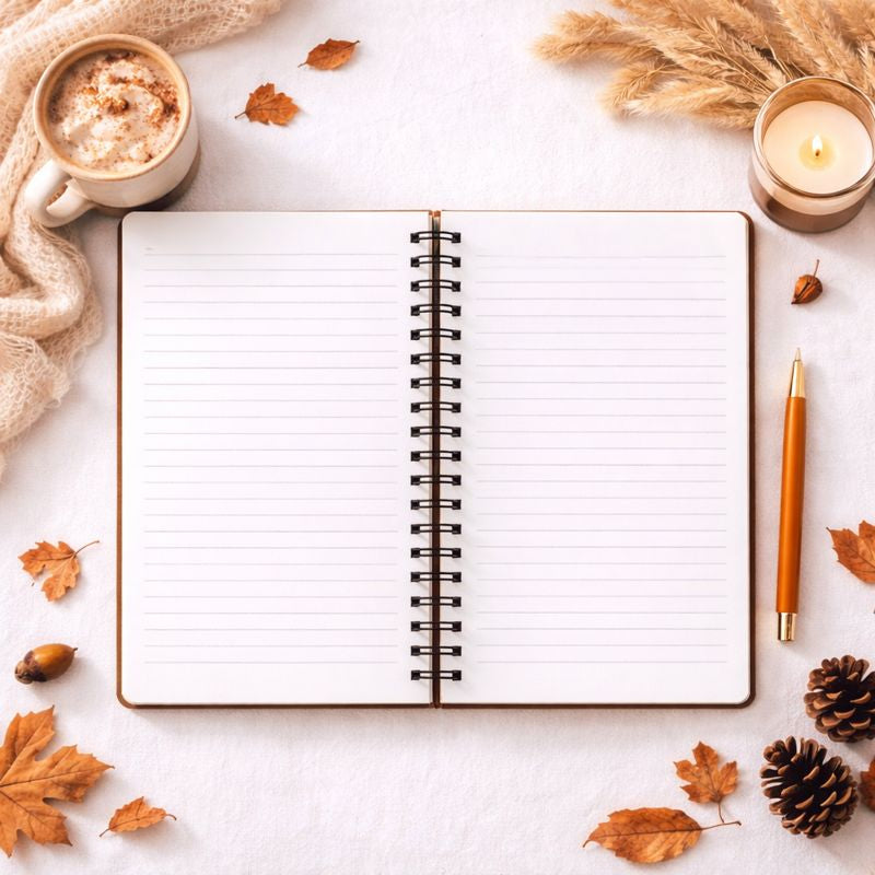 Cuaderno de vibraciones acogedoras y cielos otoñales