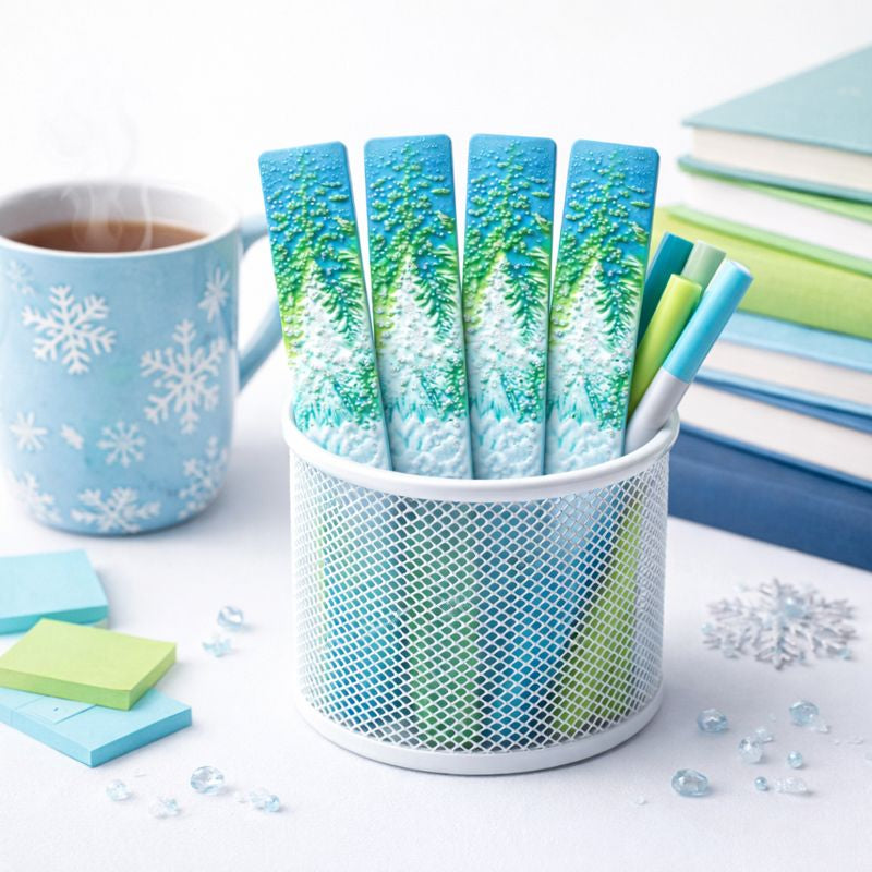 Marcador de Livro Floresta de Inverno 3D