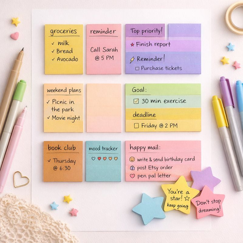 Conjunto de Marcadores Pastel — Cor Suave para Organizar com Calma