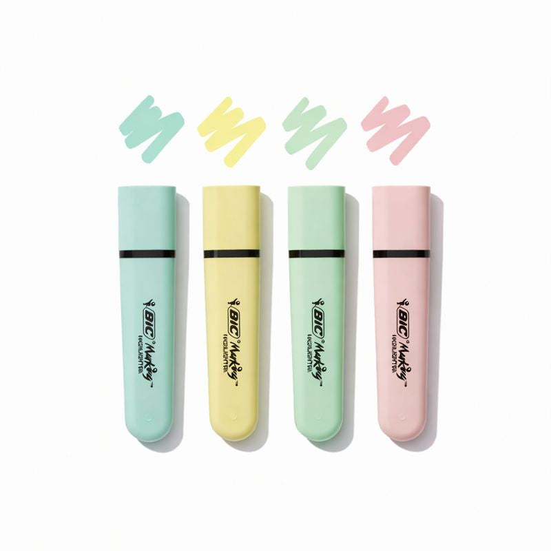 Marcador Pastel BIC — Cor Suave para Escrita e Destaque