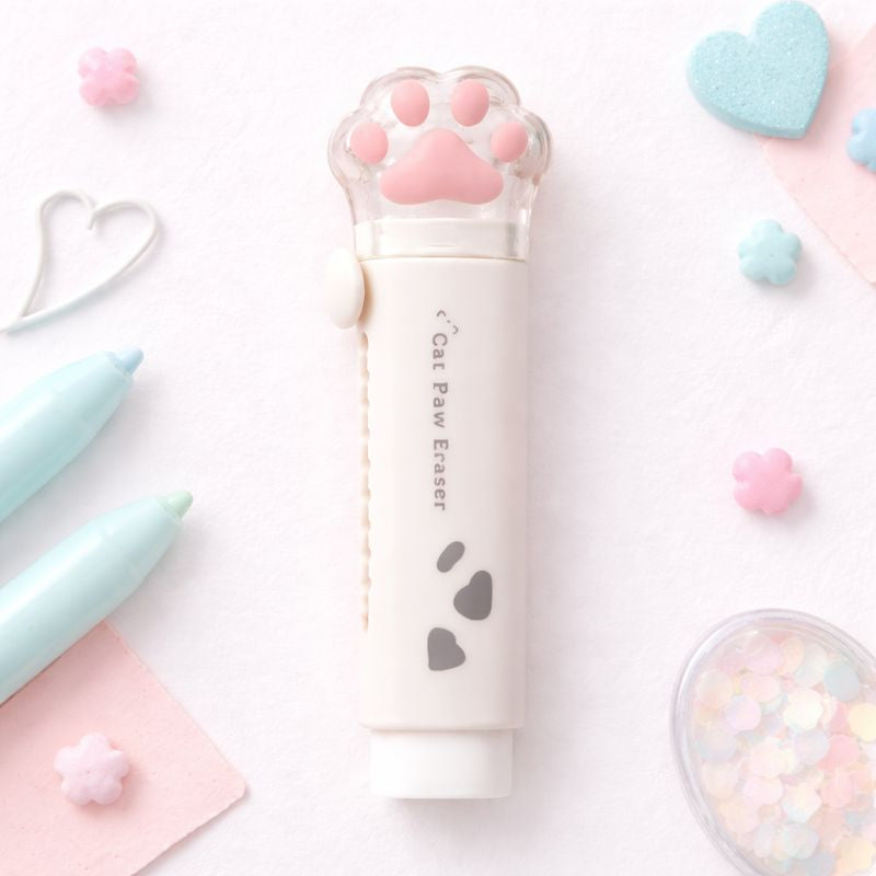 Borrachas Retrácteis Patinha de Gato — Papelaria Cute