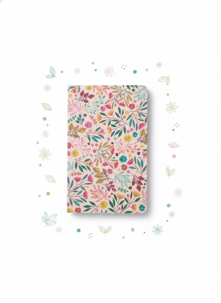 Caderno A6 Floral – Capa Decorada