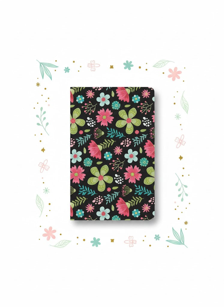 Caderno A6 Floral – Capa Decorada