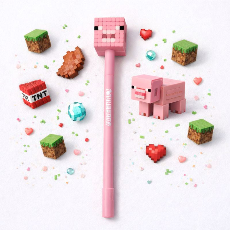 Caneta Minecraft – Porquinho Rosa (edição especial)
