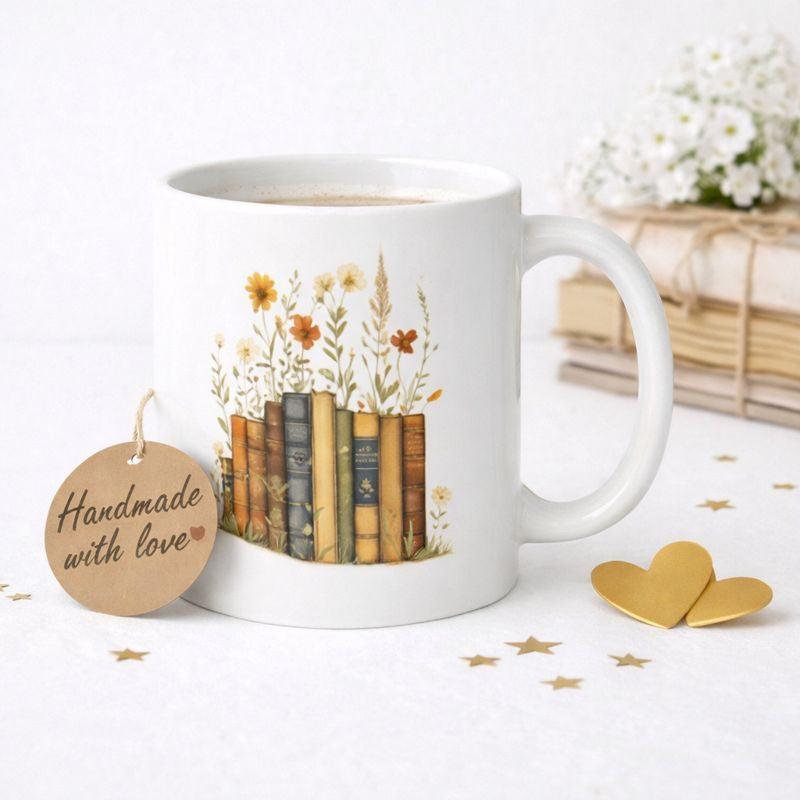 Taza "Jardín de Libros" — Donde florecen las historias