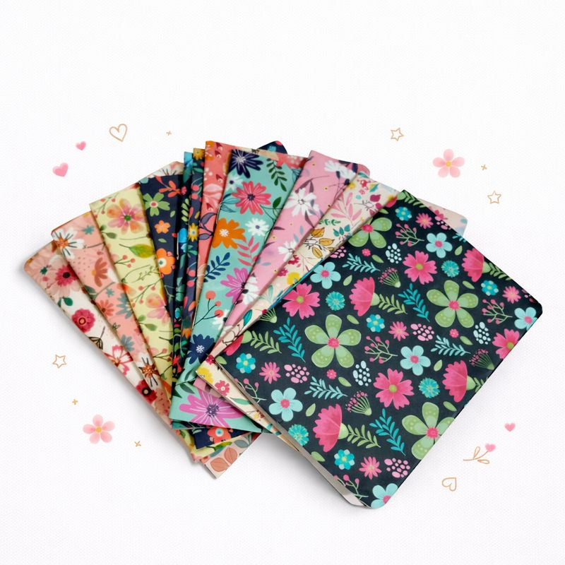 Caderno A6 Floral – Capa Decorada
