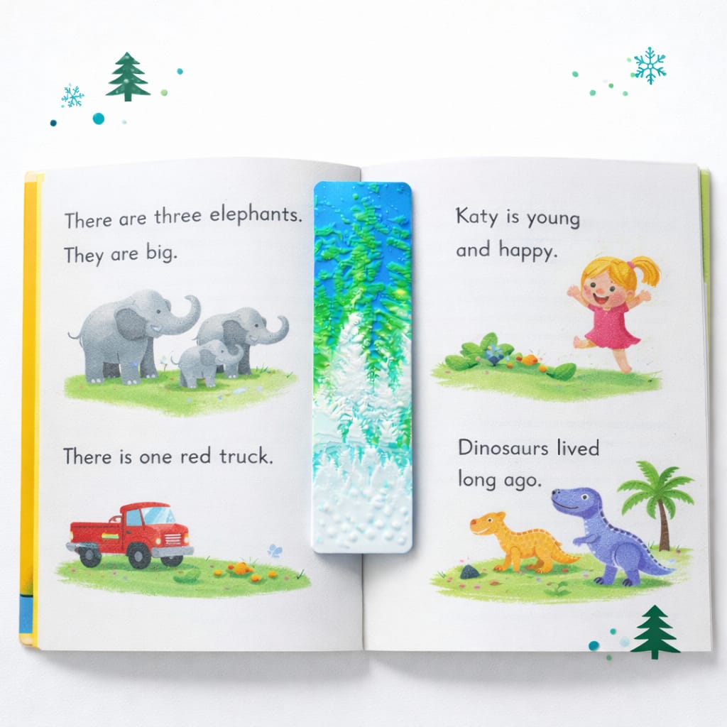Marcador de Livro Floresta de Inverno 3D