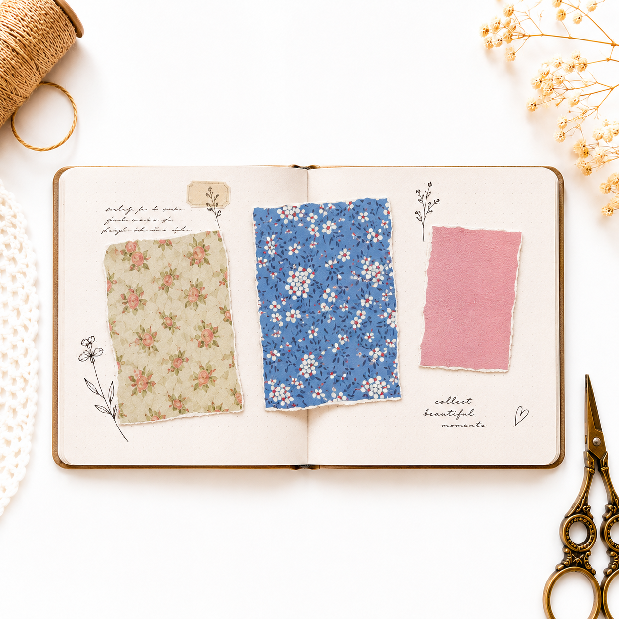 Kit de Papéis para Scrapbooking Vintage | Conjunto de Papéis Decorativos