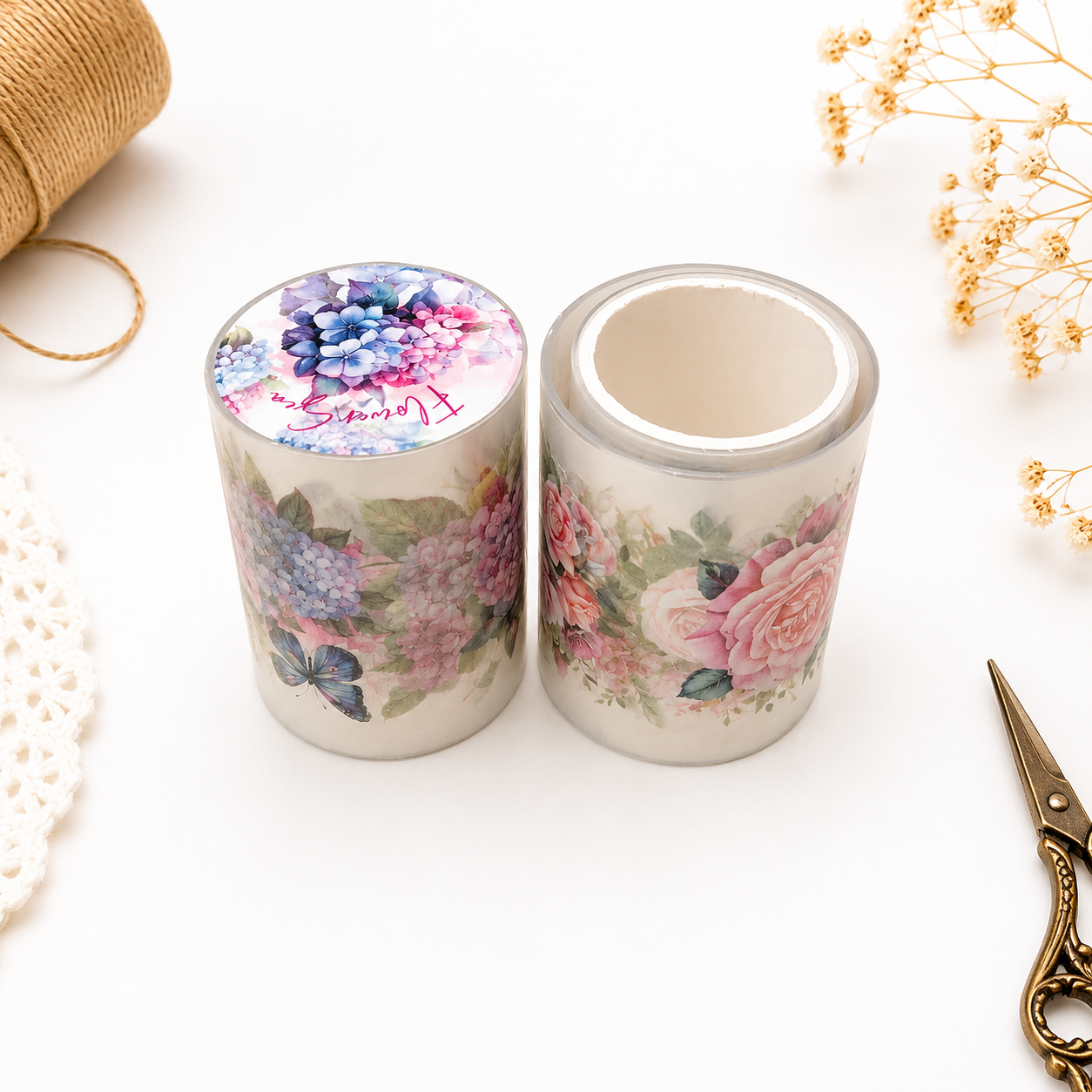 Fita de Autocolantes Florais Transparentes | Venda à Unidade