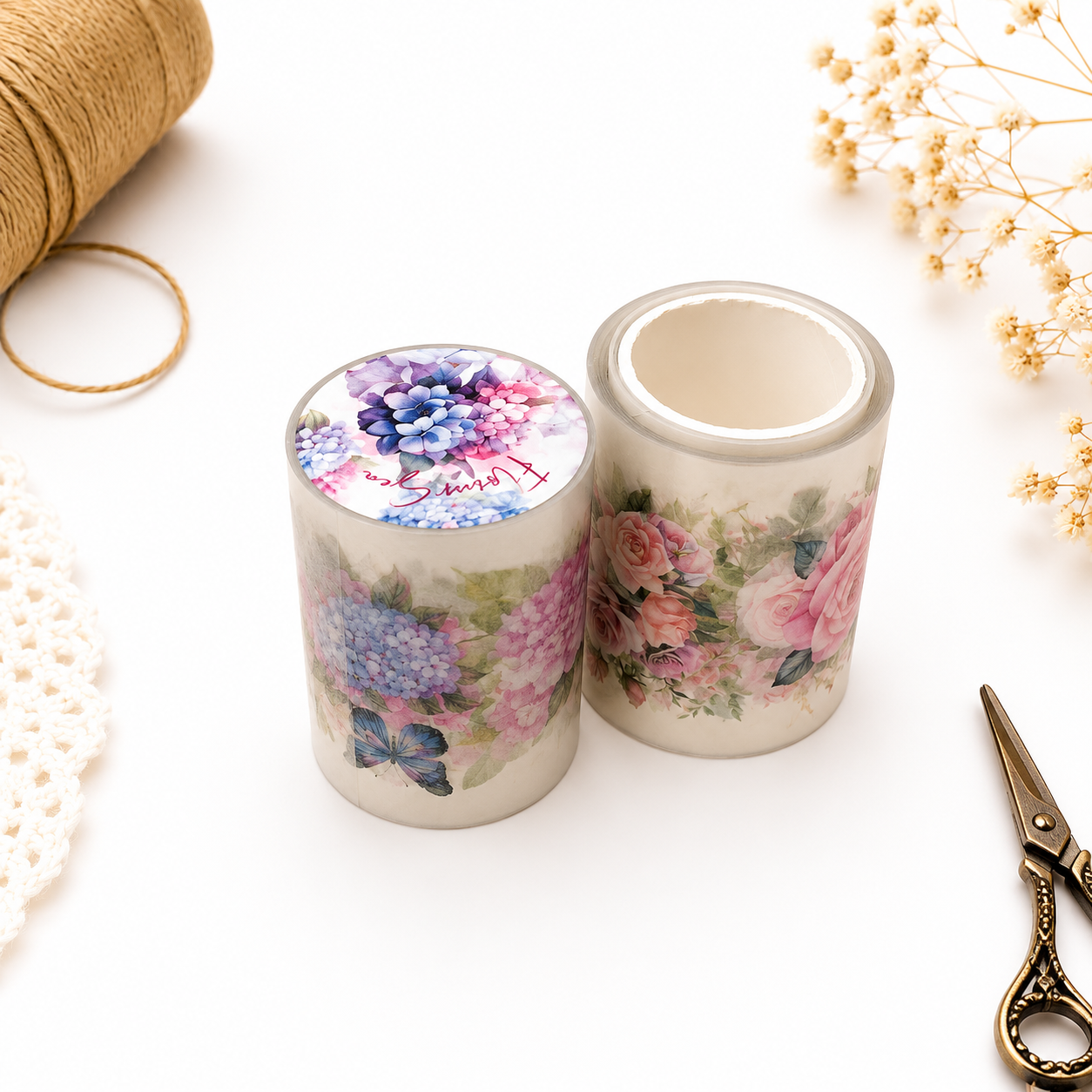 Fita de Autocolantes Florais Transparentes | Venda à Unidade