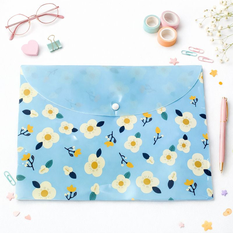 Pasta Floral com Botão — Unidade (Cor Surpresa)