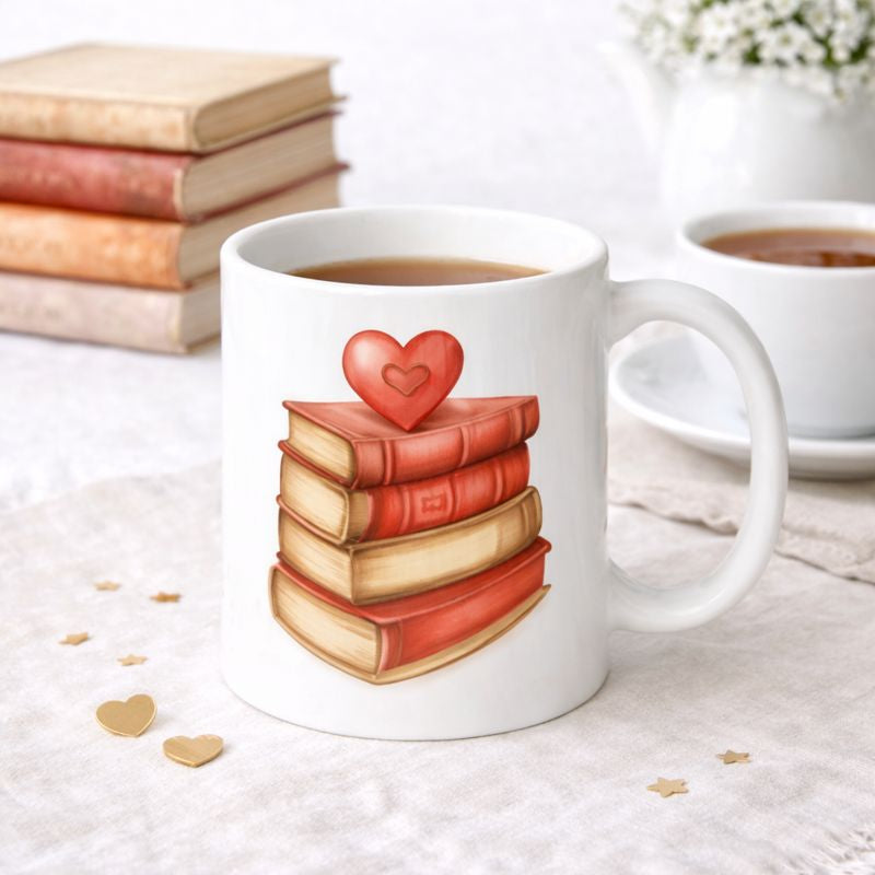 Taza “Entre libros y corazones”