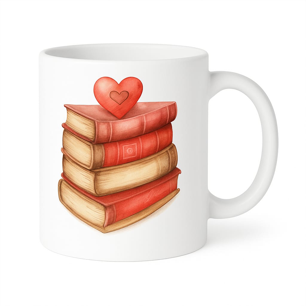 ☕ Caneca “Entre Livros e Corações”