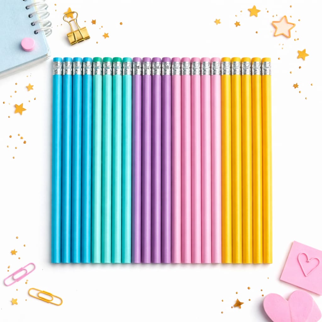 Lápis Pastel com Borracha — Escrita Suave