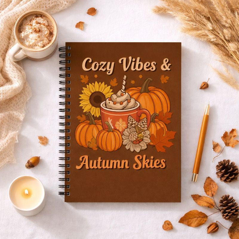 Cuaderno de vibraciones acogedoras y cielos otoñales