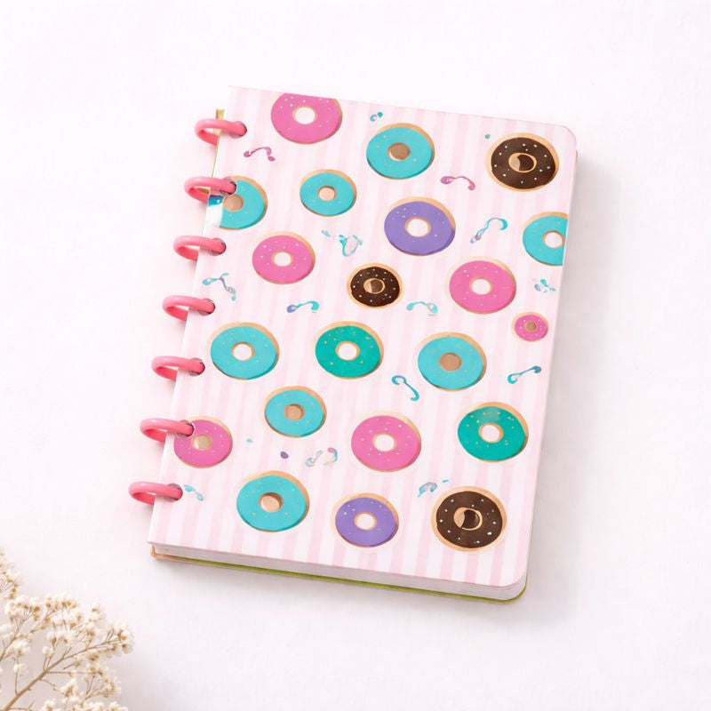 Caderno A5 Donuts — Pautado, Capa Grossa