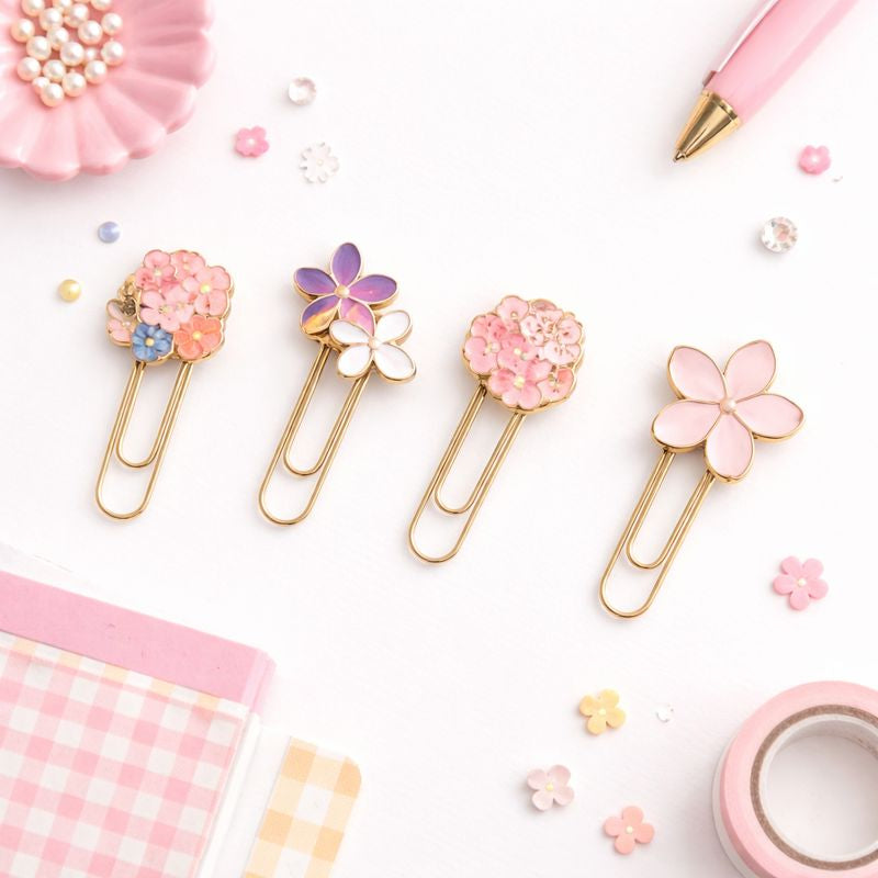 Clips Florais Dourados — Delicadeza para Organizar com Encanto