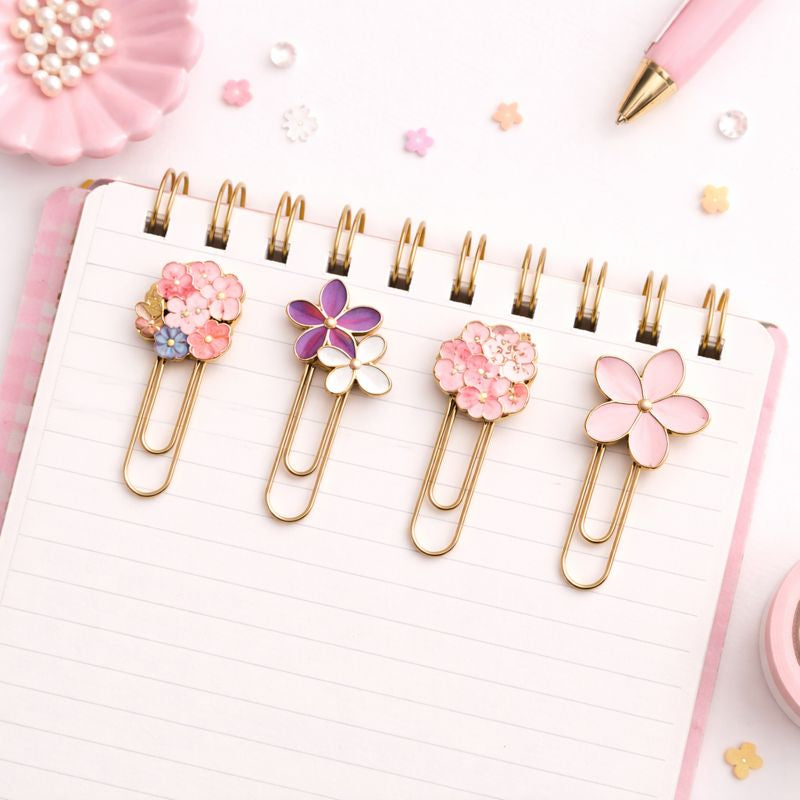 Clips Florais Dourados — Delicadeza para Organizar com Encanto