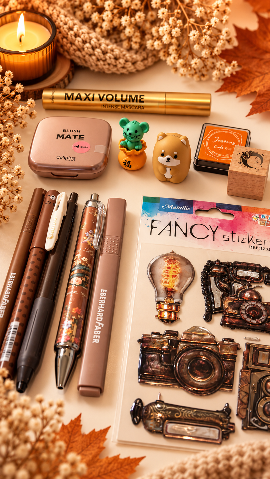 Box Outono Dourado | Papelaria, Beleza e Mimos