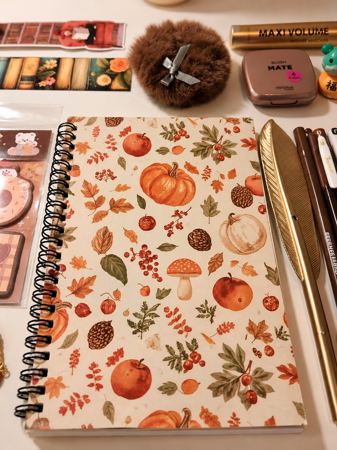 Box Outono Dourado | Papelaria, Beleza e Mimos