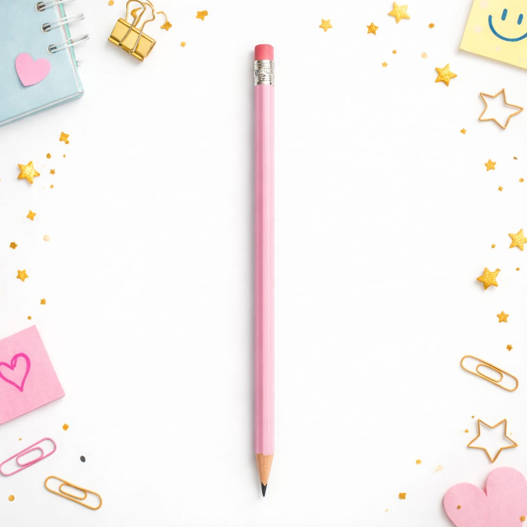 Lápis Pastel com Borracha — Escrita Suave