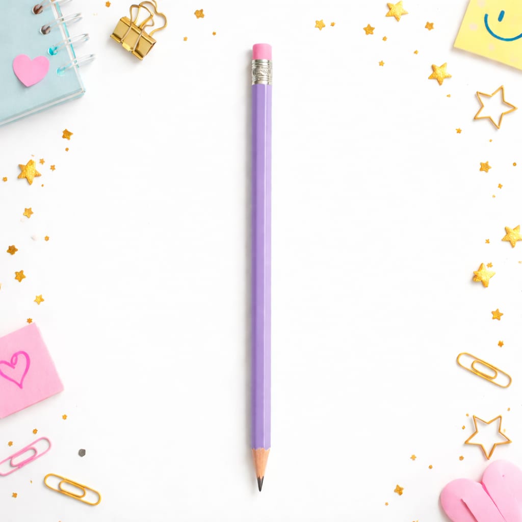 Lápis Pastel com Borracha — Escrita Suave