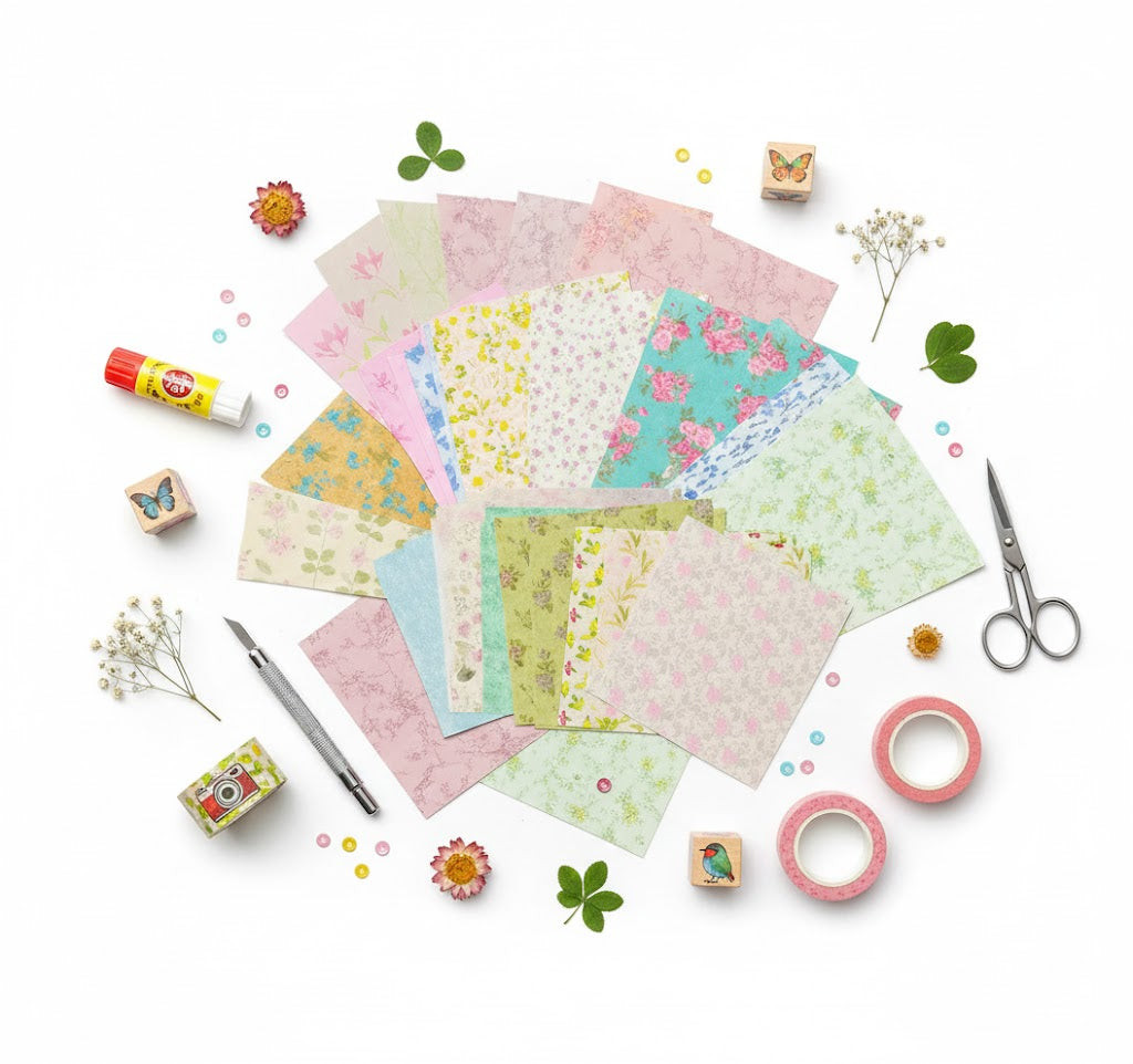 Folhas Decorativas Florais — Mini Quadradas