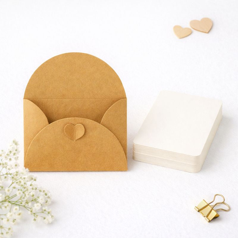 💌 Juego de tarjetas Kraft con tarjetas: para tarjetas que conmueven