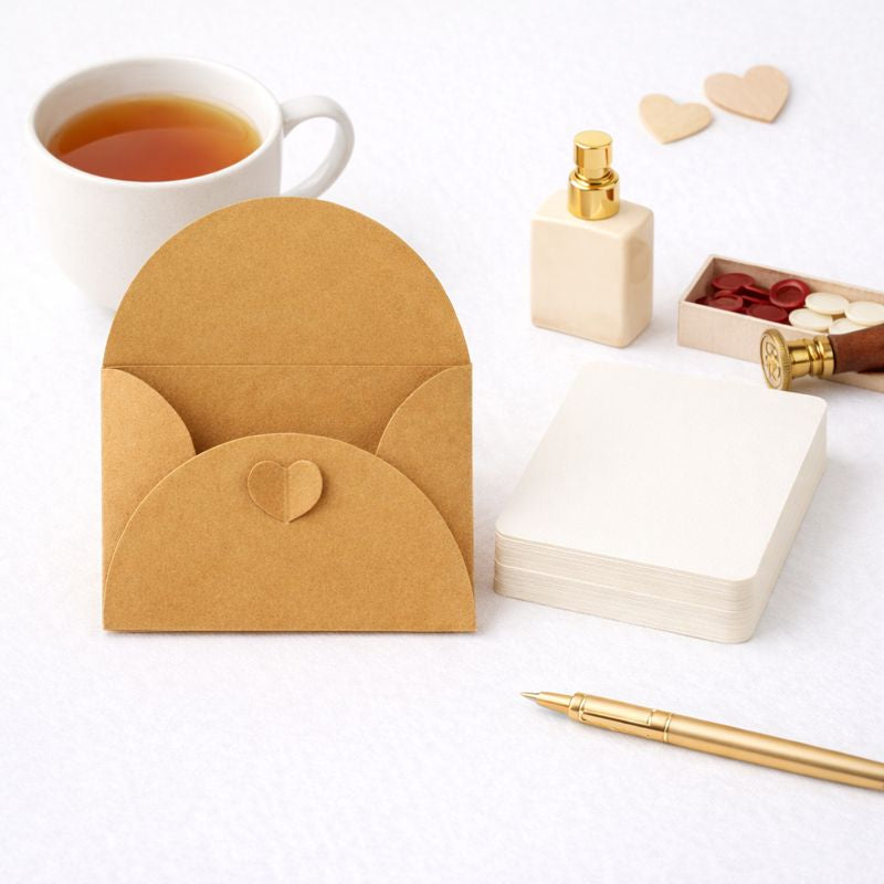 💌 Juego de tarjetas Kraft con tarjetas: para tarjetas que conmueven