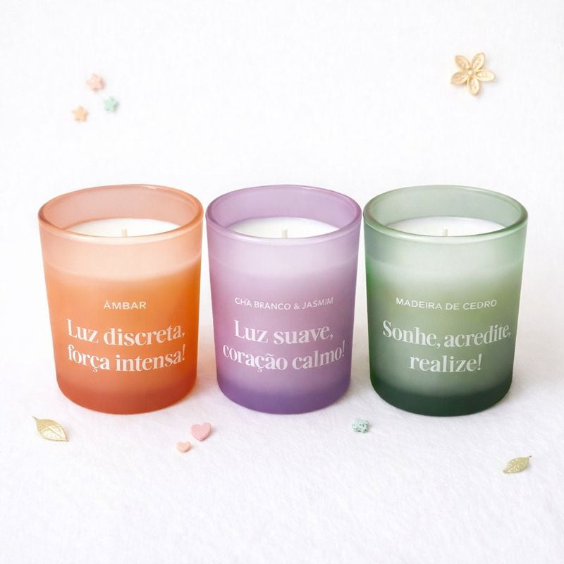 Vela Aromática com Mensagem — Coleção Intenção